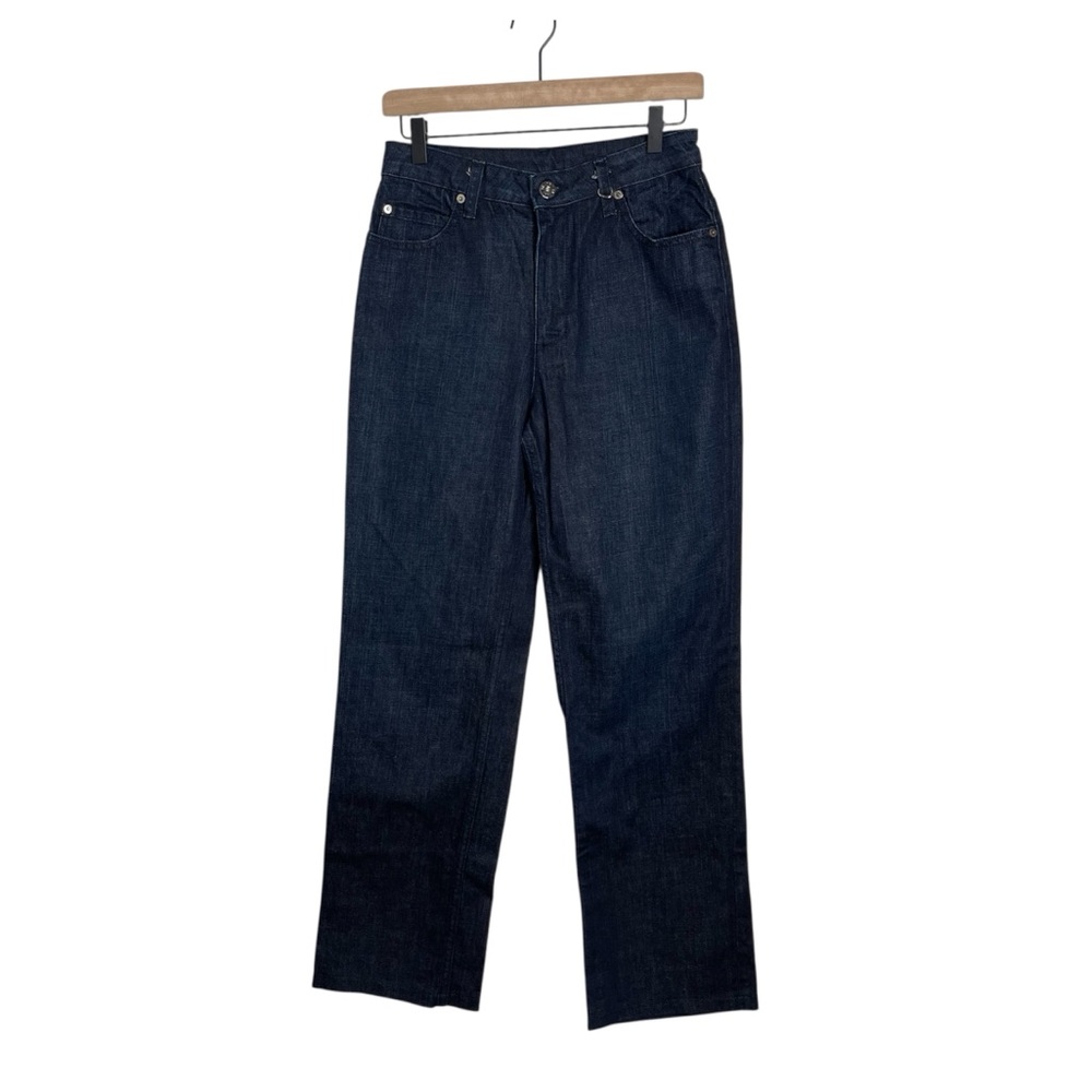 Vintage St. John Sport High Waist Straight Leg Jeans Dark Blue Size 4 Designer